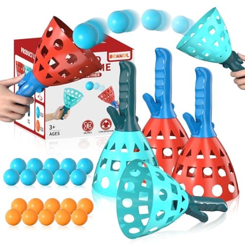 Best Outdoor Games for Kids #4 from Bennol Bennol Outdoor Game Toys for Kids Boys with 20 Balls, Pop Pass Catch Ball Game Outside Toys Gifts for 3 4 5 6 7 8+ Year Old Teens, Outside Outdoor Play Gifts for Kids Boys Ages 3-5 4-8