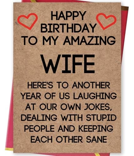 Best Birthday Gifts for Wife #9 from Ziwenhu Ziwenhu Rude Wife Birthday Card from Husband, Best Gift for My Wife, Happy Gift Ideas for Her, Humor Birthday Gifts for Women