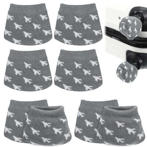 Best Luggage Covers #9 from CIATBYYJ 8 Pcs Luggage Wheel Covers Full Wrap Fabric Suitcase Covers for Luggage Wheel, Universal Suitcase Wheels Cover Socks Protector Prevents Floor Bed Dirt When Storing Travel Spinner Carry-on Bag