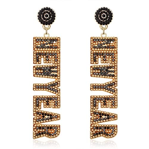 Best New Year Earrings #6 from BSJELL Happy New Year Earrings for Women Beaded Holiday Earrings Rhinestone NEW YEAR Letter Dangle Earrings 2025 New Year's Eve Festive Party Jewelry Gifts