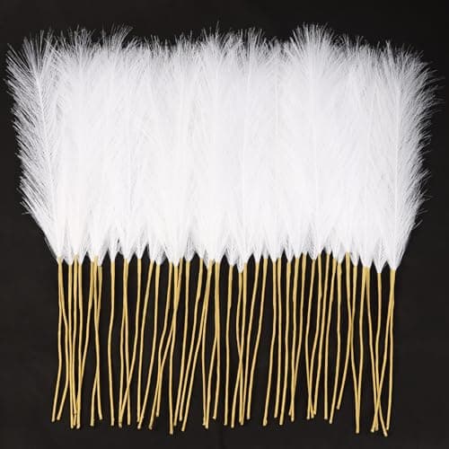 Best Pampas grasses #10 from JOLYEAK JOLYEAK 30pcs Pampas Grass Decor,21" Artificial Pompous Grass Bulk,Small Vase Filler Pompas Grass for Home Wedding Living Room Wall Party Decoration (White)