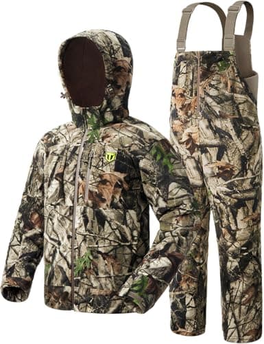 Best Hunting Clothes for Men #8 from TIDEWE TIDEWE Hunting Clothes for Men, Silent Water Resistant Hunting Jackets and Bibs, Next Camo G2, M