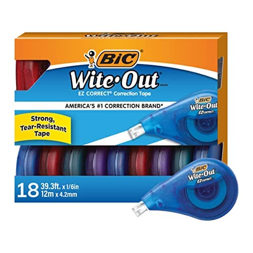 Best Correction Tapes #5 from BIC BIC Wite-Out EZ Correct Correction Tape, Tear-Resistant and No Dry Time, 18-Count Pack in White