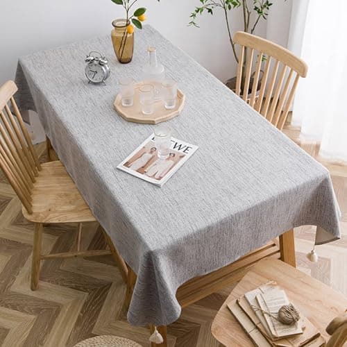 Best Grey Tableclothes #9 from Homxi Homxi Outdoor Rectangle Tablecloth,35 W x 35 L,Dining Room Tablecloths Polyester Cotton Solid Color Grey Tableclothes