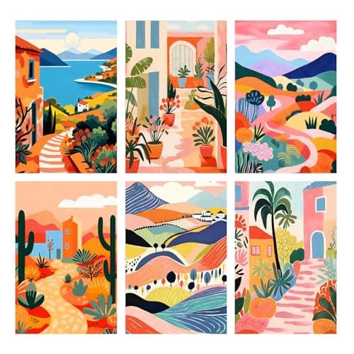 Best Paint by Numbers Kits #3 from Amaieuin Amaieuin 6 Pack Landscape Paint by Numbers Kit for Adults Beginner, Number Painting for Adults,Easy Adult Paint by Numbers for Home Decor Gift 12x8in