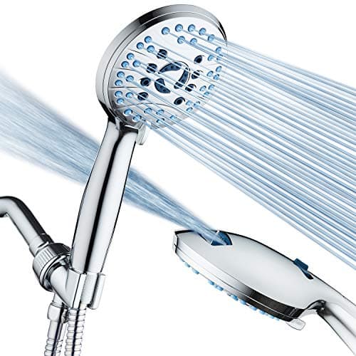 Best Showerheads #3 from Hotel Spa Hotel Spa AquaCare High Pressure 8-Mode Handheld Shower Head - Anti-clog Nozzles, Built-in Power Wash to Clean Tub, Extra Long 6 ft. Stainless Steel Hose, Wall & Overhead Brackets