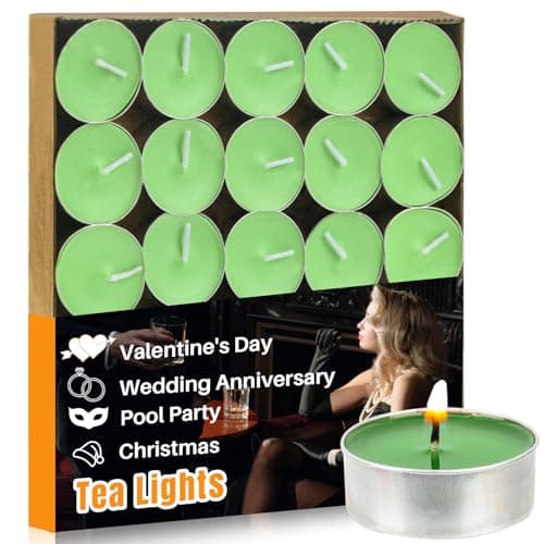 Best Green Candles #1 from MAQIHAN Maqihan 25pcs Green Tea Lights Candles Set - Mini Votive Tealight Candles Tea Candle with Cotton Wick for Home,Pool,Shabbat,Wedding,Emergencies,Christmas