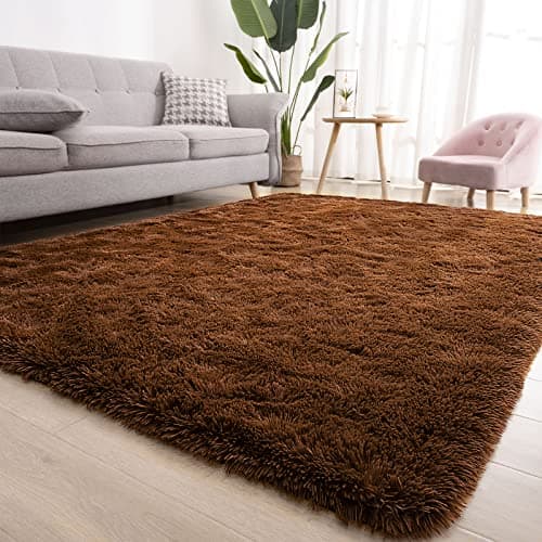 Best Brown Fuzzy Rugs #9 from Kelarea Kelarea Area Rug for Living Room, 3x5 Non-Slip Brown Rug Fluffy Soft Shag Rugs, Fuzzy Shaggy Plush Carpet for Bedroom, Nursery Rooms, Home Dorm