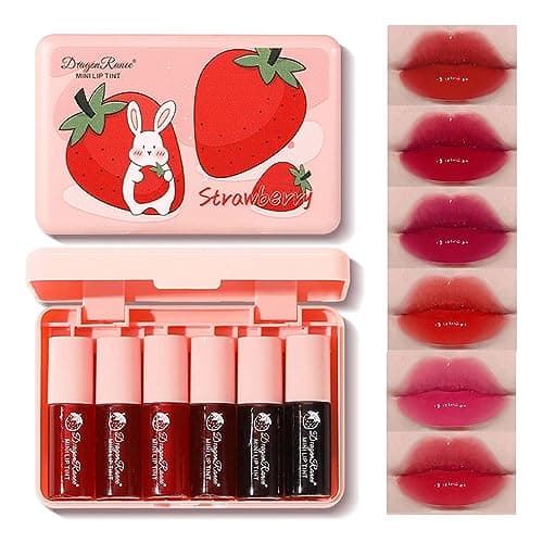 Best Lip Tints #9 from Yishifa Yishifa 6 Colors Lip Tint Stain Mini Liquid Lipstick, Korean Lip Gloss Moisturizing Natural Velvet Lip Tint, Waterproof Longwear Liquid Blush & Lip Stain, Vivid Color Lip Blush Tint Makeup