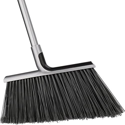 Best Brooms with Handle #3 from KeFanta Indoor/Outdoor Broom for Floor Cleaning with 58 inch Long Handle, Angle Brooms Heavy Duty for Home Garage Kitchen Office Courtyard Lobby Lawn Concrete (Gray)