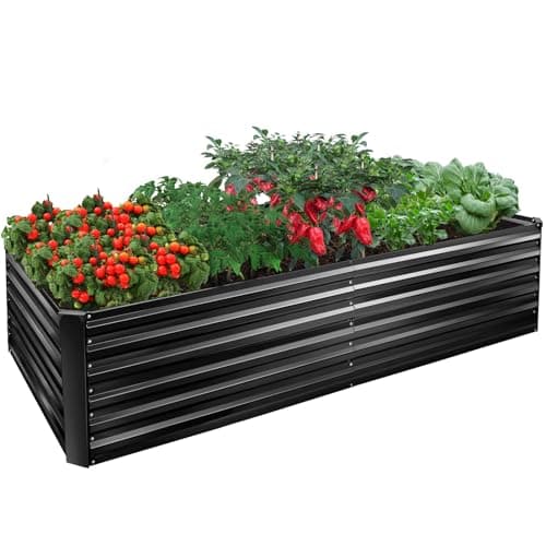 Best Tall Outdoor Metal Raised Garden Beds #2 from EDOSTORY EDOSTORY Metal Raised Bed Garden Bed Kit, 8x4x2ft Tall Galvanized Planter Raised Garden Boxes Outdoor, Large Metal Raised Garden Beds for Flowers, Vegetables, Herbs