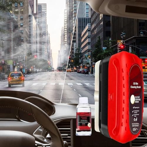 Best Oil Film Cleaning Brushes #8 from Fululuer Fululuer Automotive Oil Film Cleaning Brush, Windshield Cleaner for Car Windows & Glass, Clear Vision Glass Cleaner with Anti-Rain & Anti-Fog Coating, Includes 1 Refill Bottle