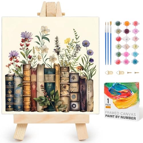 Best Paint by Numbers Kits #7 from Yezavesu Yezavesu Framed Paint by Numbers Kit for Adults Beginner & Kids Ages 8-12, Book Paint by Numbers Without Easel, DIY Number Painting for Adults Flowers for Home Wall Decor Gift 10x 10 inch