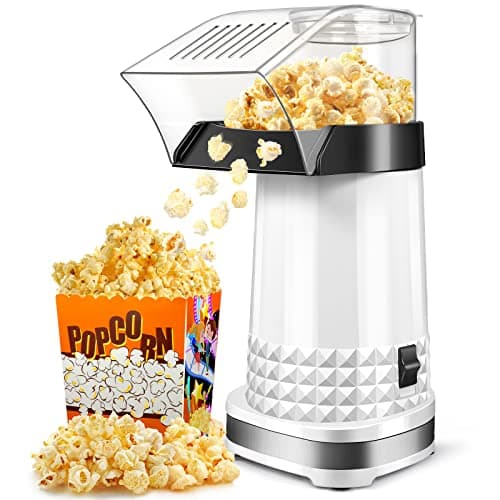 Best Electric Popcorn Machines #6 from Vminno Vminno Quick & Easy Hot Air Popcorn Popper Maker with Measuring Cup + Melts Butter, 4.5 Quarts, Etl Certified, No Oil Electric Popcorn Machine with On/Off Switch for Family Movie Nights, Parties