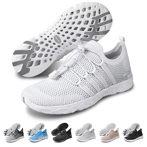 Best Water Shoes for Women #10 from SEEKWAY SEEKWAY Mens Womens Water Shoes Quick Dry Non-Slip Barefoot Lightweight Beach Pool River Sailing Walking AE051 White