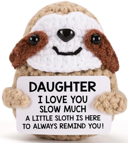 Best Valentine's Day Gifts for Daughter #3 from MBL MBL Valentines Daughter Gifts from Mom - to My Daughters Valentine's Day, Funny Cute Crochet Sloth for Birthday Graduation Back to School Christmas Stocking Stuffers Easter Gift from Mother Dad