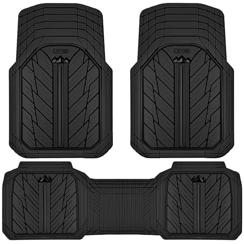 Best Car Floor Mats #9 from CAR PASS CAR PASS Heavy Rubber Car Floor Mats, Deep Waterproof Car Mats All Weather, Universal Trim-to Fit Automotive Floor Mats for Car SUV Truck Van, Durable Floor Liners Solid Black