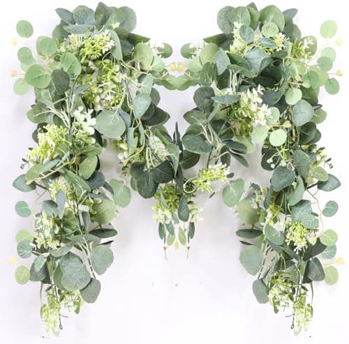 Best Spring Garlands #6 from MAKHOT MAKHOT 5.9FT Eucalyptus Garland, Artificial Greenery Garland Flower, Green SpringGarland Wreath Vines Decorations, Fake Silver Dollar Eucalyptus Leaves Vines for Table Home Wedding Mantle Party Decor
