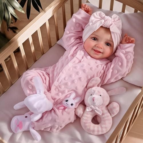 Best Baby Dolls #3 from BABESIDE BABESIDE Reborn Baby Dolls Sunny - 17Inch Cute Soft Vinyl Realistic Baby Doll Poseable Smiling Real Life Baby Dolls with Complete Accessories for 3+ Years Old Gifts