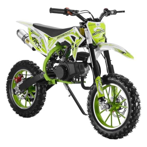 Best Dirt Bikes for Kids #5 from Washranp Washranp 50cc Dirt Bike for Adults & Kids-Kids Dirt Bike 2-Stroke Gas Powered Off Road Motorcycle Mini Bikes 40 MPH for Uphill and Off-Road Conditions Pull Start motos para niños USA Stock Green
