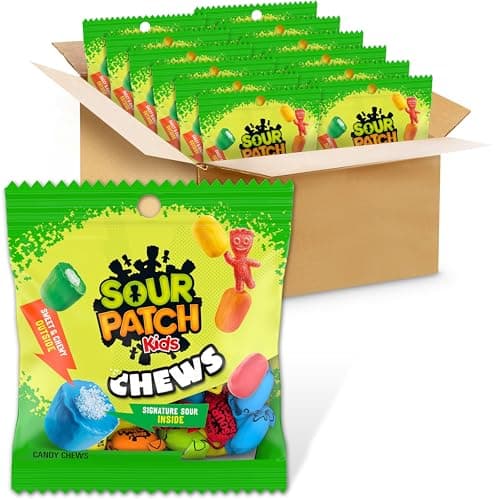 Best Sour Candies #6 from Sour Patch Kids SOUR PATCH KIDS Chews Soft & Chewy Candy, Bulk Candy, 12-2.12 oz Bags