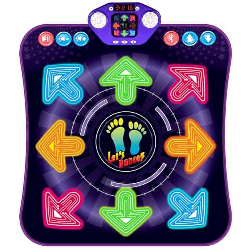 Best Dance Mats for Kids #5 from TooLion Dance Mat Toys for 3-12 Year Old Girls Boys, Dance Pad with Light Up 8-Buttons & Bluetooth, Music Dance Game with 7 Game Modes, Christmas Birthday Gifts for 3 4 5 6 7 8 9 10+ Year Old Girls Boys