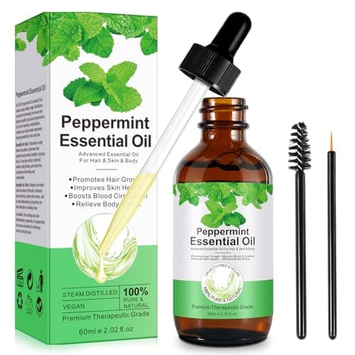 Best Peppermint Essential Oils #1 from Akeeronn Akeeronn Peppermint Essential Oil 60ml, Natural Peppermint Oil for Hair Growth & Dandruff Removal - Perfect for Aromatherapy, Scalp and Body Massage, Refreshes, 2.02 fl.oz