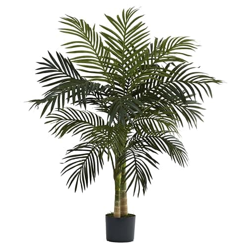 Best Artificial Plants #7 from Nearly Natural Nearly Natural 4ft Golden Cane Palm, Double Stalk Artificial Tree