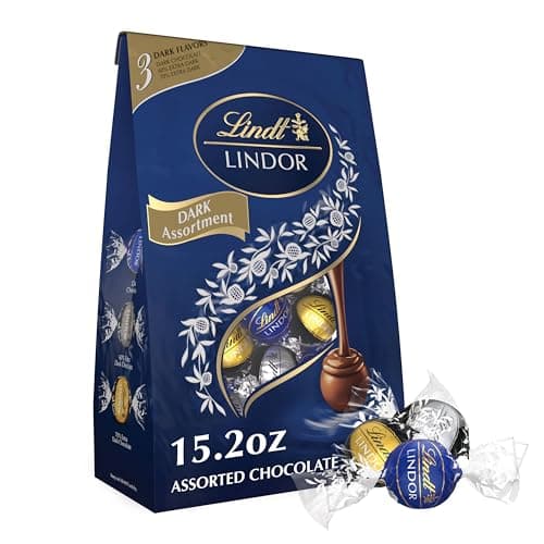 Best Lindt Chocolates #7 from Lindt Lindt LINDOR Assorted Dark Chocolate Candy Truffles, Assorted Chocolate with Smooth, Melting Truffle Center, 15.2 oz. Bag