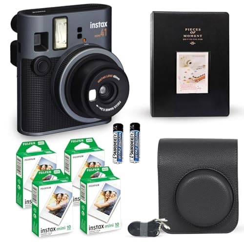 Best Fujifilm Cameras for Beginners #9 from Fujifilm Fujifilm Instax Mini 41 Instant Camera Vintage Black. + Fujifilm Value Pack (40 Sheets) + Shutter Accessories Bundle, Includes Vintage Style Compatible Carrying Case, Black Photo Album 64 Pockets