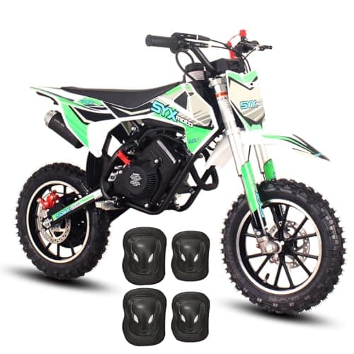 Best Dirt Bikes for Kids #10 from SYX MOTO SYX MOTO 60cc Kids Dirt Bike, Gas Powered Mini Bikes, 4 Stroke Off-Road Mini Bikes, Trail Bike with Speeds up to 21.75 MPH, Weight Support Up to 143 LBS (Green)