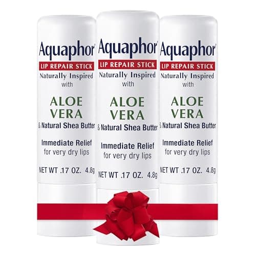 Best Aquaphor lipsticks #5 from Aquaphor Aquaphor Naturally Inspired Lip Repair Stick with Aloe Vera and Natural Shea Butter, Hydrating Lip Balm Immediately Relieves Dryness and Soothes Chapped Lips, 0.17 Oz Stick, Pack of 3