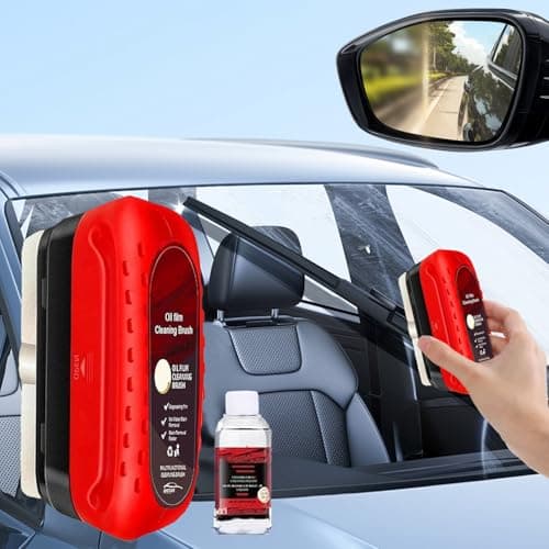 Best Oil Film Cleaning Brushes #7 from Fululuer Fululuer Automotive Oil Film Cleaning Brush for Car Windows, Car Windshield Cleaner for Cleaning Brush, Clear Vision Glass Cleaner with Anti-Rain & Anti-Fog Coating, Improves Clarity L (Red)