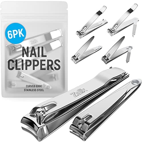 Best Nail Clippers #8 from ZALIK (6 Pack) Toe Nail Clippers Toenail Clippers and Fingernail Clipper Set, Premium Stainless Steel Ultra Sharp Sturdy Curved Edge Cutter Trimmer Finger Nail Clip for Adults Men Women Nail Cleaner