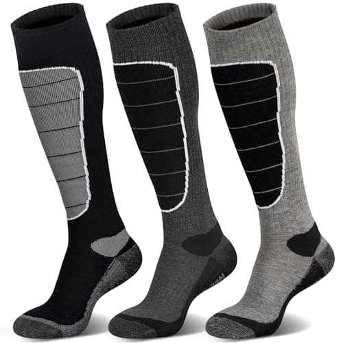 Best Ski Socks #5 from Hylaea Hylaea Merino Wool Ski Socks, Cold Weather Socks for Snowboarding, Snow, Winter, Thermal Knee-high Warm Socks, Hunting