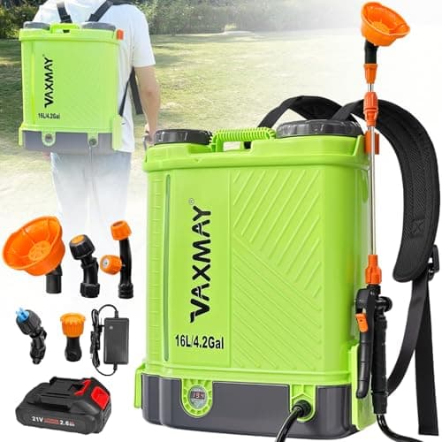 Best Professional Backpack Sprayers #10 from VAXMAY Battery Powered Backpack Sprayer 4 Gallon, VAXMAY 100 PSI Electric Graden Sprayer Works with Makita 18V Battery, Weed Yard Sprayer with Telescopic Wand, 5 Nozzles, 2.6 Ah Battery & Charger Included
