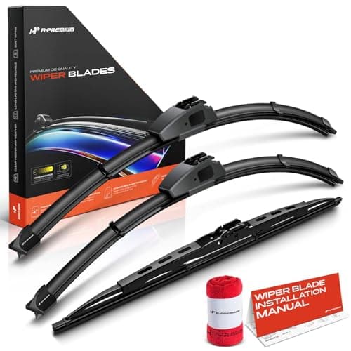 Best Wiper Blades #1 from A-Premium A-Premium Windshield Wiper Blades with Wear Indicator & Towel - Compatible with Honda Odyssey 1999-2004 & Lexus RX300 1999-2003 - Front Rear Wipers Blade Set for 24"/21"/16", Hook/Hook, Pack of 3
