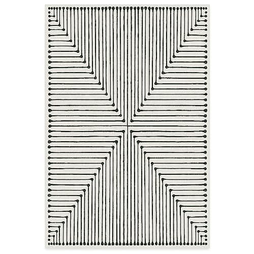 Best Ruggable Rugs #10 from RUGGABLE RUGGABLE x Jonathan Adler Machine Washable Modern Area Rug – Inkdrop Black & Ivory 6x9, Stain-Resistant, Non-Slip – Medium Rugs for Living Room, Bedroom, Hallway, Entryway & Office–with Standard Pad