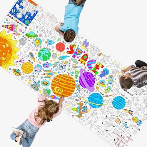 Best Coloring Posters for Kids #1 from SpriteGru SpriteGru Universe Coloring Poster, Large Coloring Activity Paper 75” x 31” Jumbo Size Space-Themed Paper DIY Painting Drawing Banner/Tablecloth for School, Wall Decor