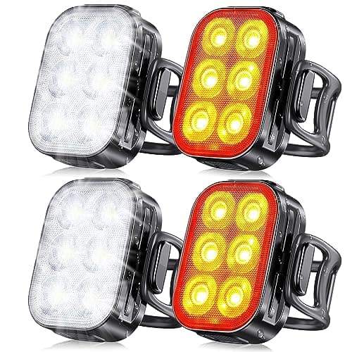 Best Bicycle Lights for Night Riding #2 from Zewdov Zewdov Bike Lights for Night Riding, USB Rechargeable Bike Lights Front and Back, Waterproof IP65 Bicycle Light, 4+6 Modes Bike Headlight and Tail Light Set,1.5 Hrs Fast Charging, Easy to Install