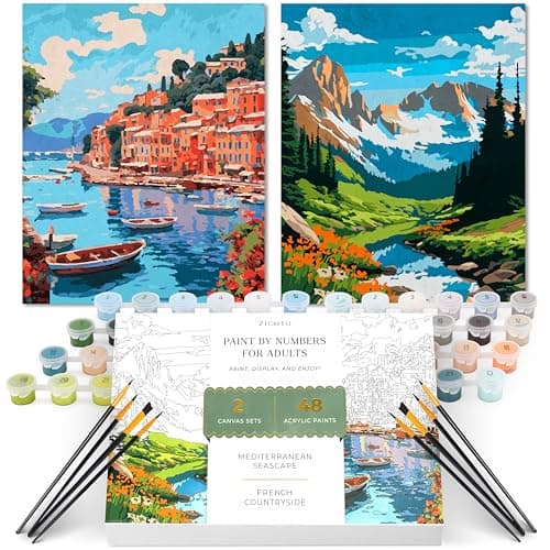 Best Paint by Numbers Kits #2 from ZICOTO Beautiful Paint By Number Kit for Adults - Relaxing & Beginner-Friendly Painting Set with 2 Canvases, Premium Brushes & Vibrant Acrylic Colors - Perfect Crafts Gift for Women to Create Wall-Worthy Art